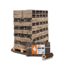 Charger l'image dans la galerie, Heizfuxx PiniKay Octagon Holzbriketts Hartholz – 960 kg Palette (96×10 kg), Heizwert ≥4,8 kWh/kg, achteckig mit Loch