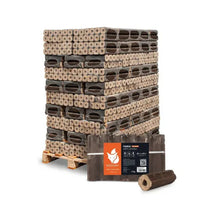 Charger l'image dans la galerie, Heizfuxx PiniKay Quadro Holzbriketts Hartholz – 960 kg Palette (96×10 kg), Heizwert ≥4,8 kWh/kg, Vierkant mit Loch
